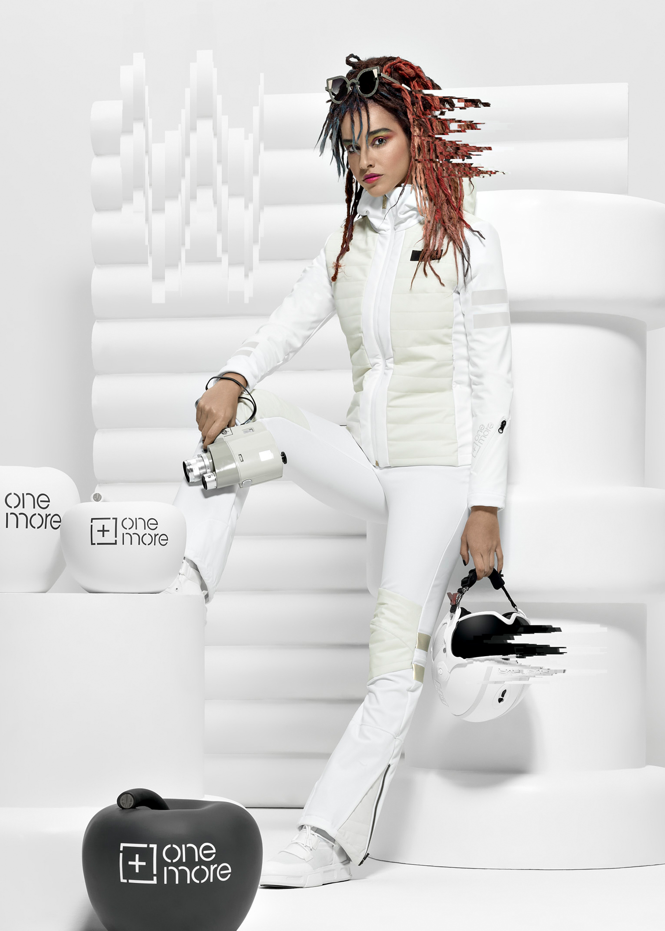 OneMore AppleSkin Donna giacca quattro-cinque-uno bianca + pantaloni nove-quattro-uno bianchi